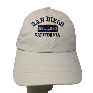Big X Men's Slideback Hat Tan San Diego California Cap Cotton Embroidered
